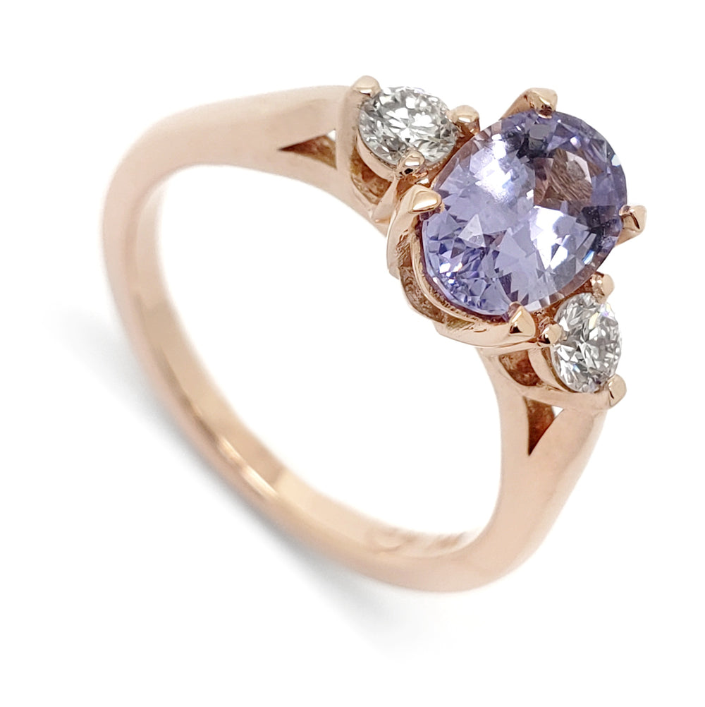 Sapphire and Diamond Engagement Ring | Era Design Vancouver Canada