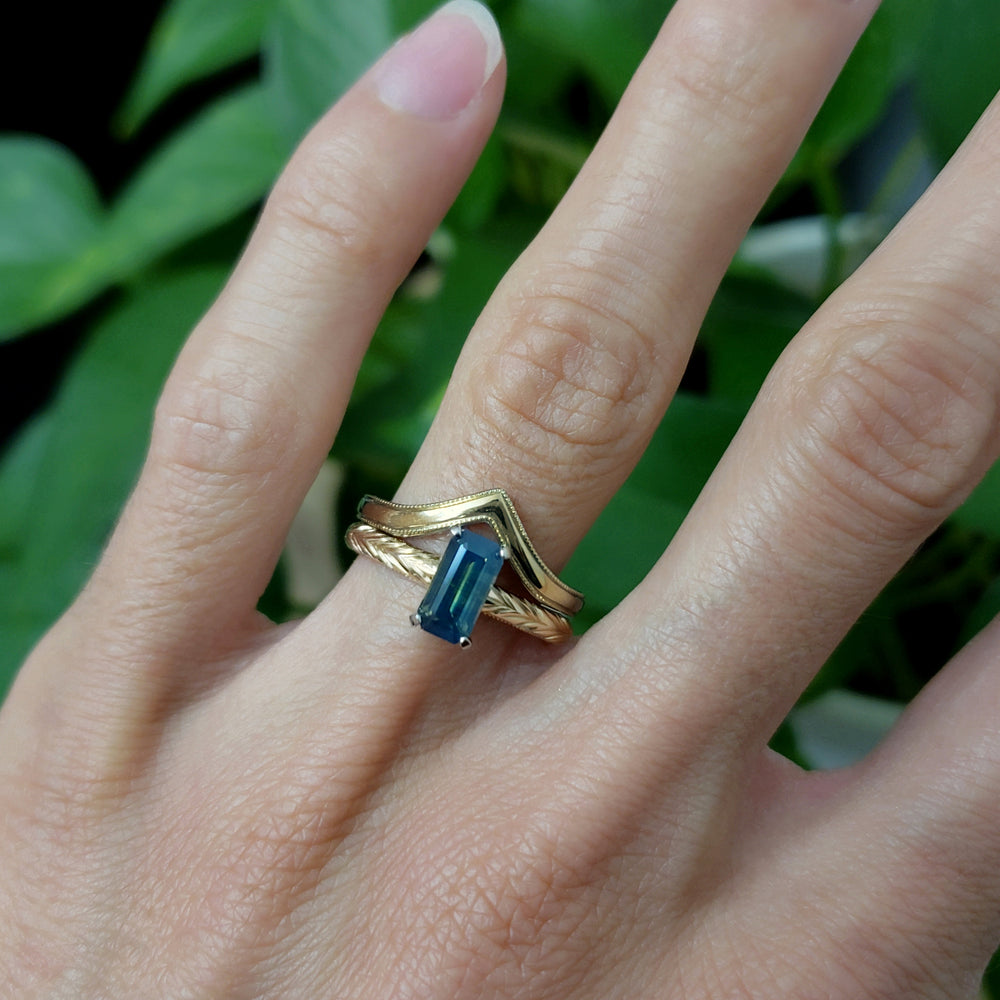 Teal Sapphire Engagement Ring | Era Design Vancouver Canada