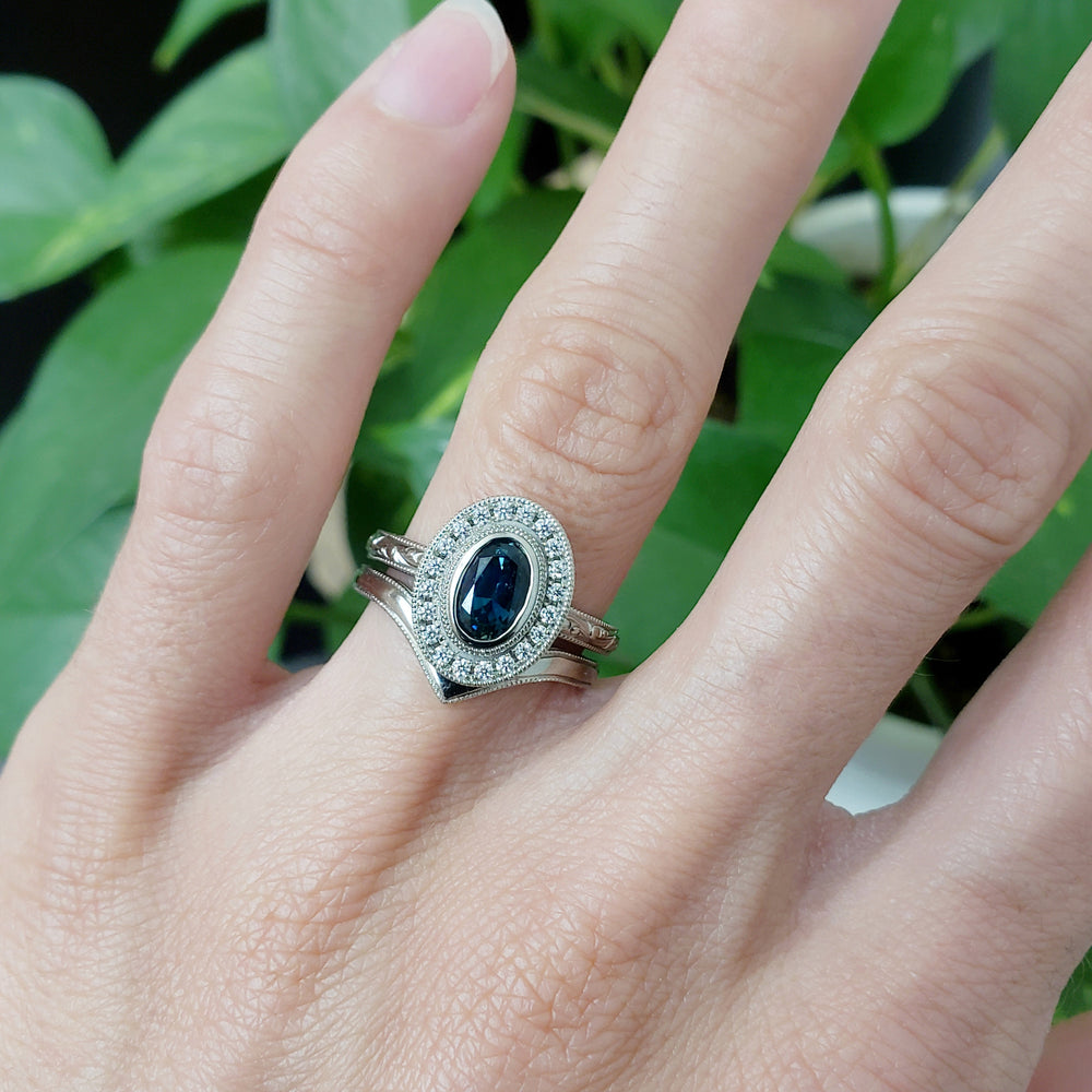 Sapphire and Diamond Engagement Ring | Era Design Vancouver Canada