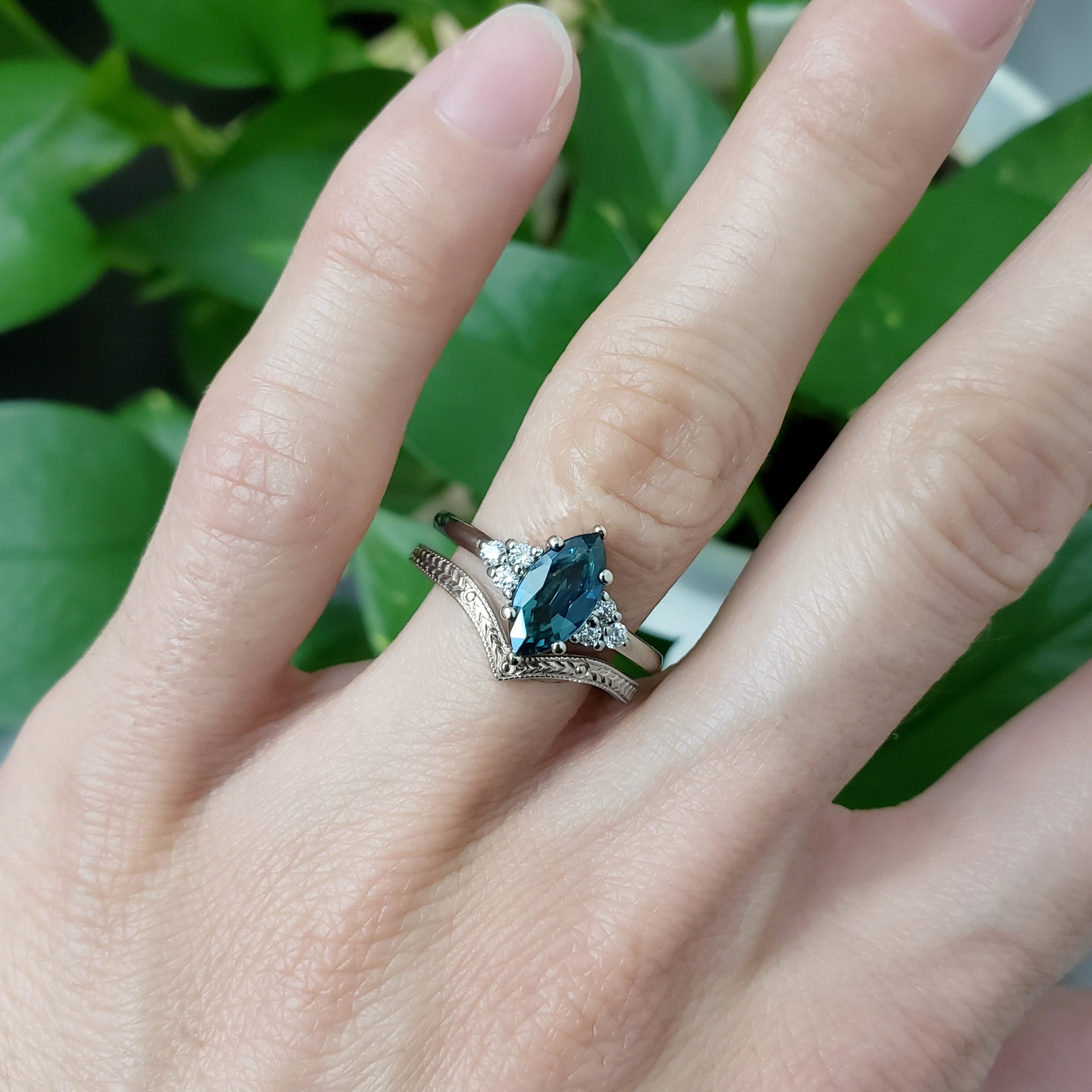 Teal Sapphire Engagement Ring | Era Design Vancouver Canada