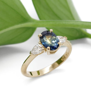 Australian Sapphire and Diamond Engagement Ring | Era Design Vancouver Canada