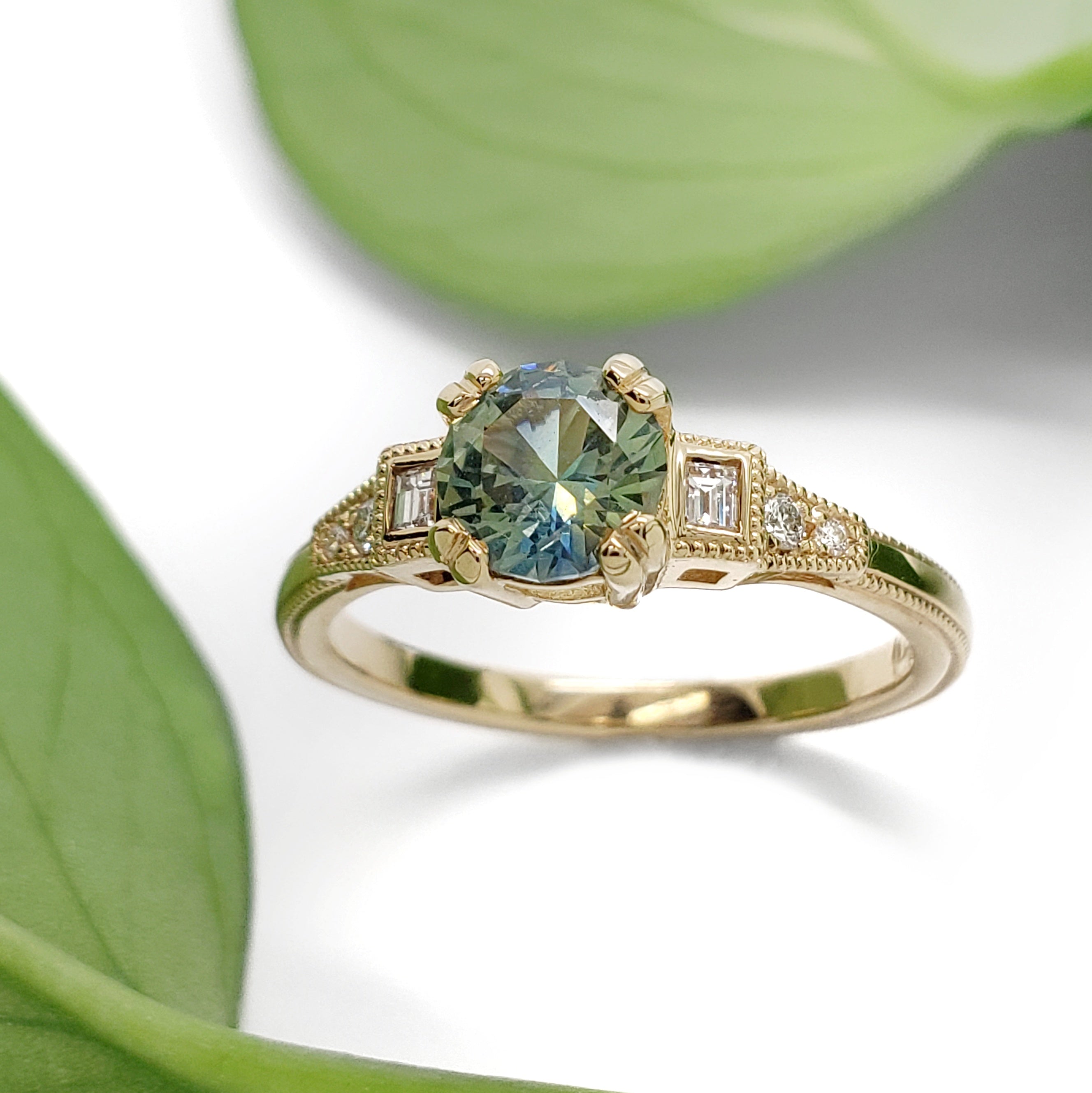 Sapphire and Diamond Engagement Ring | Era Design Vancouver Canada