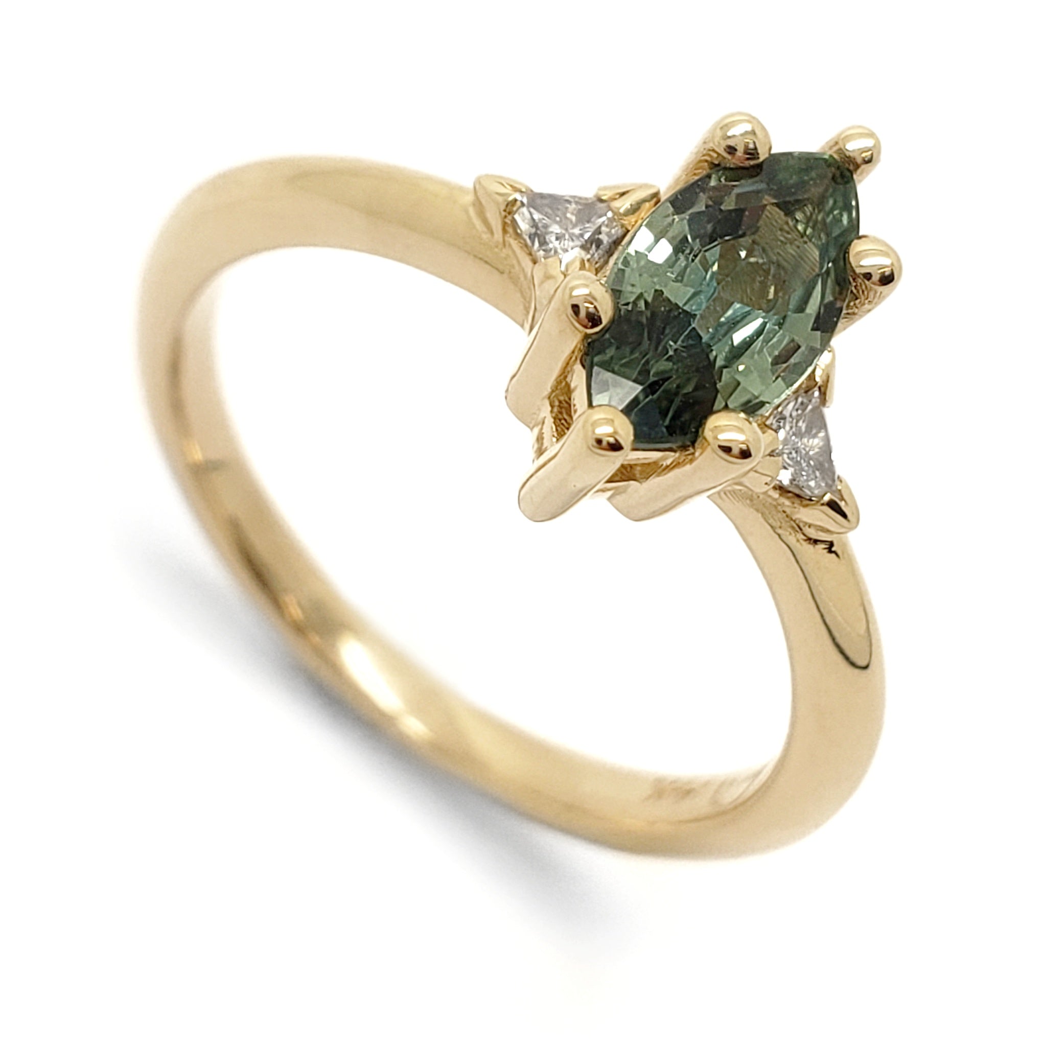 Green Sapphire Engagement Ring | Era Design Vancouver Canada