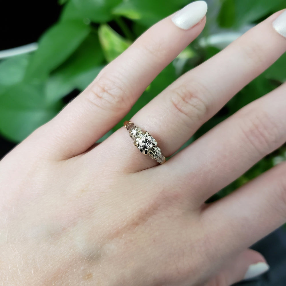 Antique Two-Tone Engagement Ring | Era Design Vancouver Canada