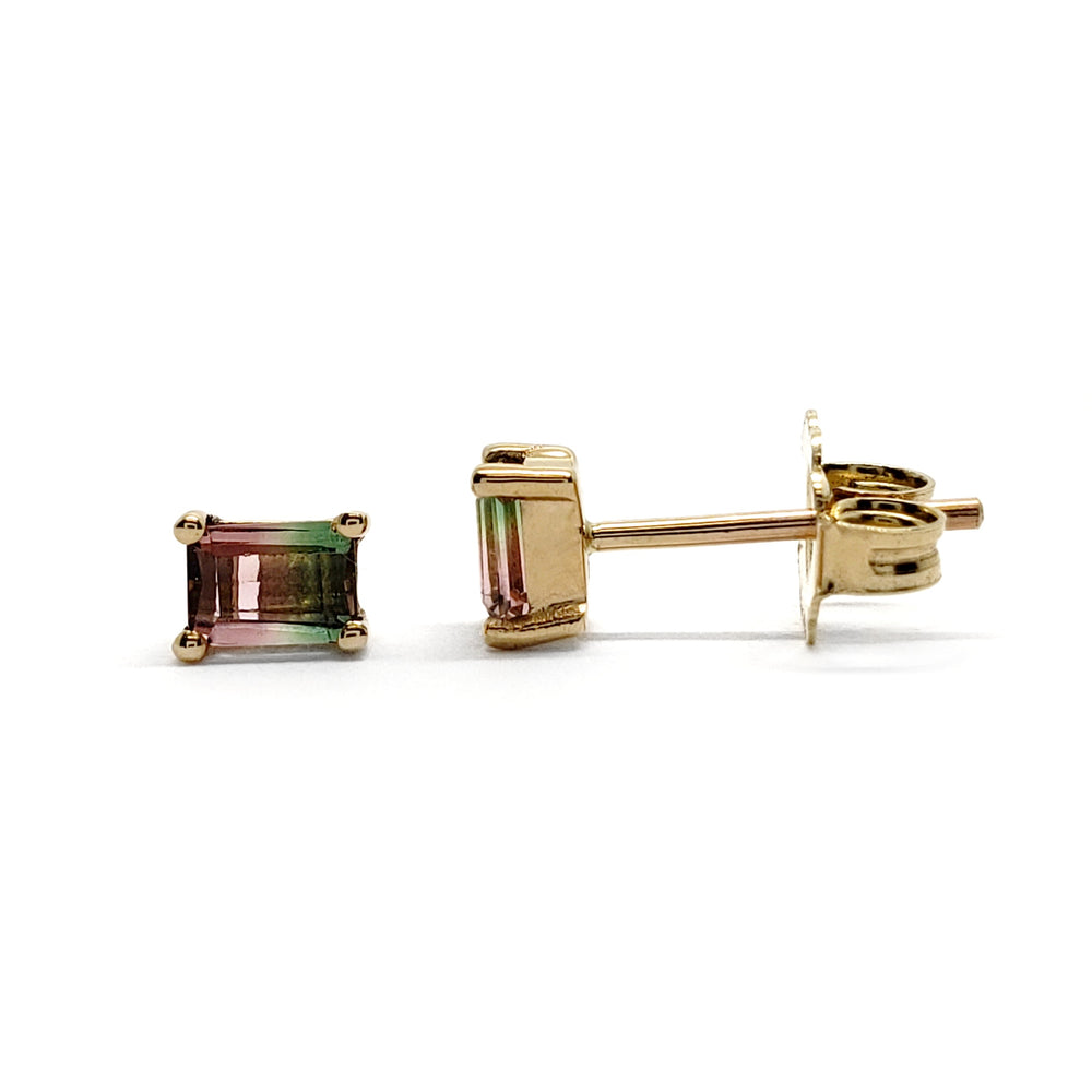 Watermelon Tourmaline Studs | Small