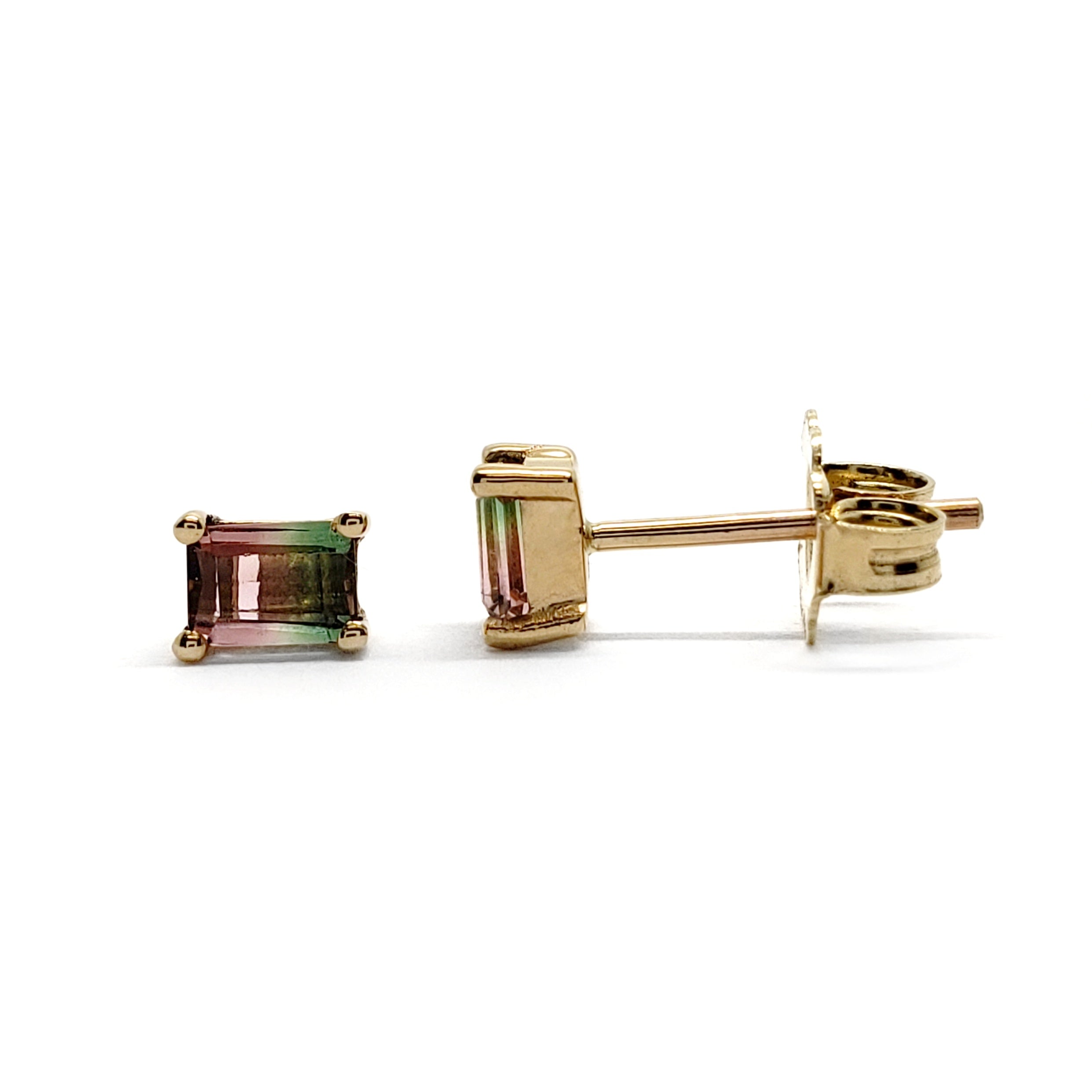 Watermelon Tourmaline Studs | Small