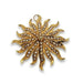 Antique Edwardian sunburst pendant-brooch in 14kt yellow gold set with seed pearls