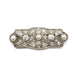 Edwardian platinum brooch set with old cut diamonds and three pearls, floral filigree design