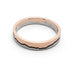Flat profile 14k white and rose gold mountain range wedding band on white background