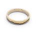 Flat profile 14k white and yellow gold wedding ring with mountain silhouette design
