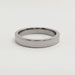 Flat profile 14kt palladium white gold wedding band on white background