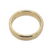 Flat profile 14kt yellow gold wedding ring with elephant skin texture, top view