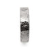 Flat profile 14kt white gold band with elephant skin texture, top view