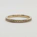 Flat profile 14kt yellow gold wedding ring with pave-set Canadian diamonds