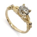 Floral-inspired 14kt yellow gold engagement ring with old European cut lab-grown diamond