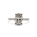 Front view of 14kt white gold ring with oval lab-grown diamond