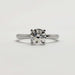 Front view of 14kt white gold solitaire ring with round lab-grown diamond