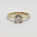 Front view of 14kt yellow gold solitaire engagement ring with round lab diamond