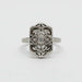 Front view of Edwardian diamond engagement ring in 14kt white gold