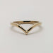 Front view of handcrafted 14kt yellow gold chevron wedding ring