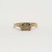 Front view of handcrafted yellow gold engagement ring with cushion lab diamond