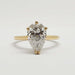 Front view of 14kt yellow gold ring with pear-shaped lab diamond