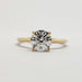 Front view of round lab diamond solitaire engagement ring in yellow gold