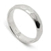 Hand-carved 14kt white gold wedding ring with faceted brushed texture