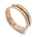 Handcrafted 14k rose gold wedding ring with mountain range engraving, high polished finish