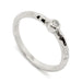 Handcrafted 14k white gold hammered ring with bezel-set Canadian diamond