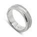 Handcrafted 14k white gold wedding ring with topography texture, polished and brushed finish