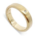 Handcrafted 14k yellow gold wedding ring with flush-set Canadian diamond and brushed finish