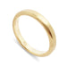 Handcrafted 14k yellow gold wedding ring with brushed finish and rolled edge