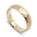 Handcrafted 14kt yellow gold wedding ring with hammered and brushed texture