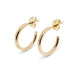 Pair of handcrafted 14kt yellow gold hoop earrings with elephant skin texture