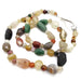 Handcrafted necklace with multicolour agate beads and a silver S-shaped clasp