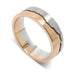 Handcrafted two tone wedding ring in 14k white and rose gold with mountain range design