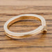 Interior engraving of 14k yellow gold chevron diamond ring with millgrain detail