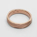 Interior view of 14kt rose gold topography wedding ring showing hallmark