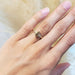 Marquise champagne diamond ring in yellow gold shown on hand