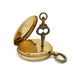 Open antique 18kt yellow gold pocket watch with original winding key inserted