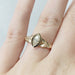 Oriana 14kt yellow gold marquise lab diamond ring shown on a hand