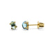 Pair of oval cabochon Swiss blue topaz stud earrings in 14kt yellow gold