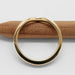 Polished 14k yellow gold band, side view, showing curved chevron shape