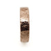 Side view of 14kt rose gold wedding band with elephant skin texture, handcrafted