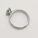 Side profile of 14kt white gold engagement ring with round lab diamond