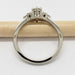 Side view of Petite Zira 14kt white gold lab diamond ring showing setting detail
