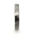 Side profile of domed 14kt white gold wedding band with elephant skin texture