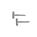 Side view of 14kt white gold bar stud earrings with prong-set sapphires