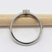 Side profile of white gold engagement ring with rose cut diamond